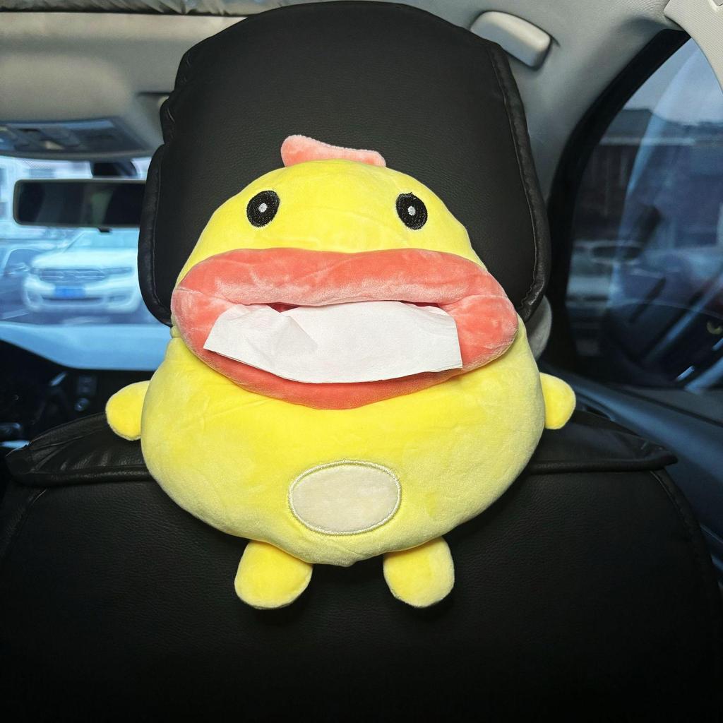 Cute Car Cartoon Plush Tissue Box Cover for Armrest or Seat Back