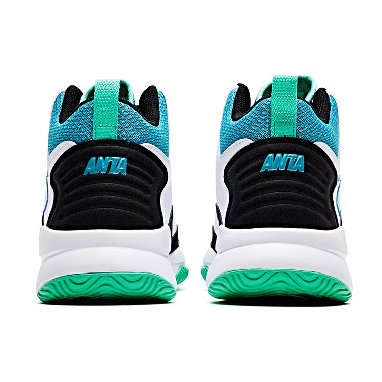 New Anta Star Trail 4 Cushioning Anti Slip And Wear Resistant High Top Basketball Shoes White Blue 91731132-1