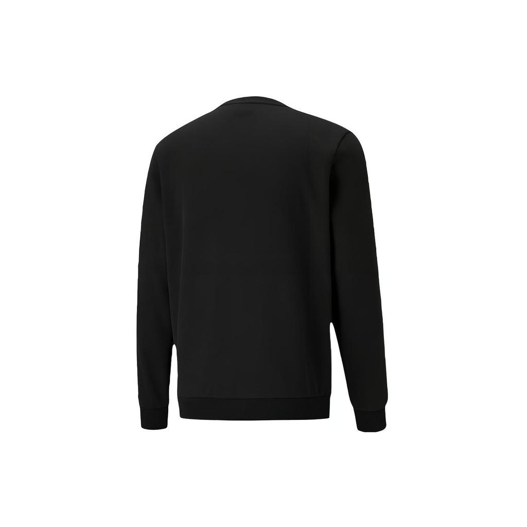 Puma Logo Solid Color Fleece Lined Casual Round Neck Black Men's 587665-01