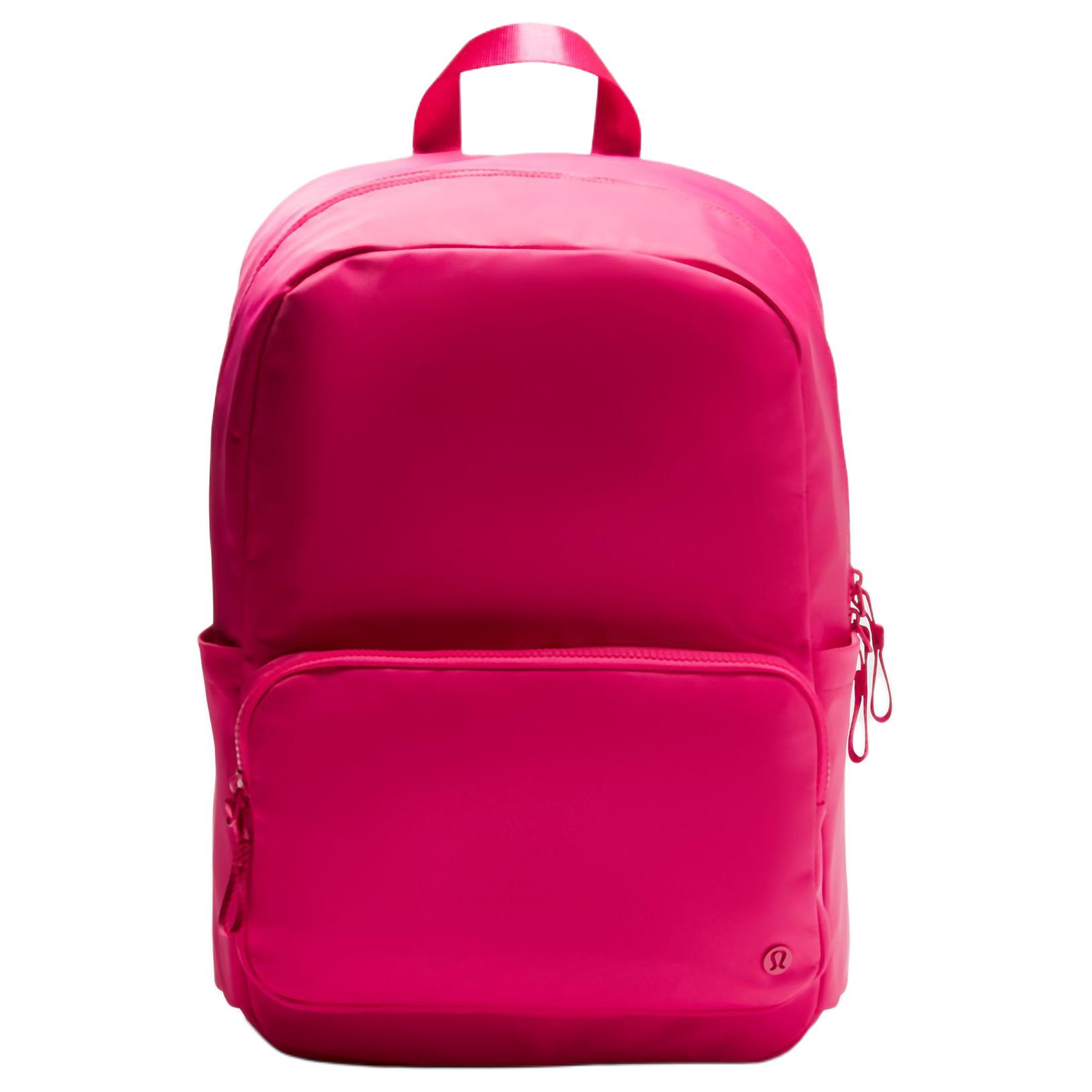 Lululemon Everywhere 22L Simple Large Capacity Nylon Backpack Unisex Backpack Raspberry-Jam Pure-Oak LU9CMAS-074370 Raspberry Sauce Powder with Pure Oak