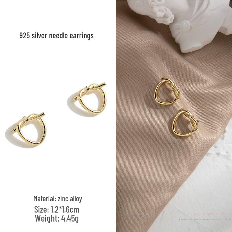 Knot Style 925 Silver Needle Earrings: Retro, Exquisite, and Hollow Design