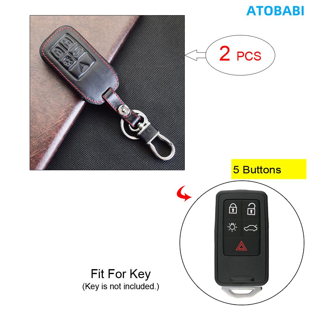 S Leather Car Key Cover Bag For Volvo S60 S80 V40 V60 V70 Xc60 Xc70 2013 2014 Smart Remote Fob Shell Protector Case