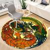 1pc Tiger Dragon Yin Yang Symbol Chair Carpet for Office, Round Non Slip Durable Large Size Office Carpet, Suitable for Office