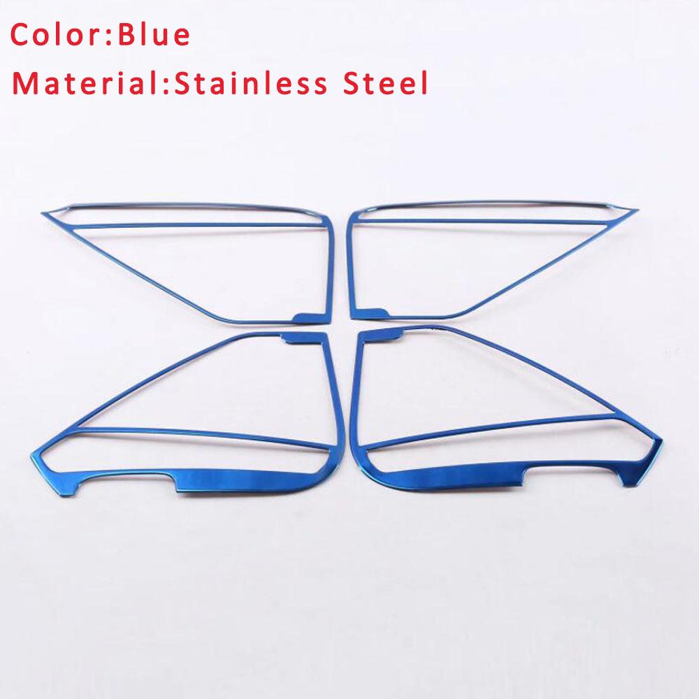 For Volkswagen VW Tiguan L   2024 Stainless Steel Car Inner Door Audio Speaker Covers Stereo Stick Trim Accessories 4Pcs
