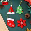 4PCS Christmas Felt Ornaments Set - Santa Snowman Tree Stocking Hanging Decorations for Xmas Tree & Holiday Party