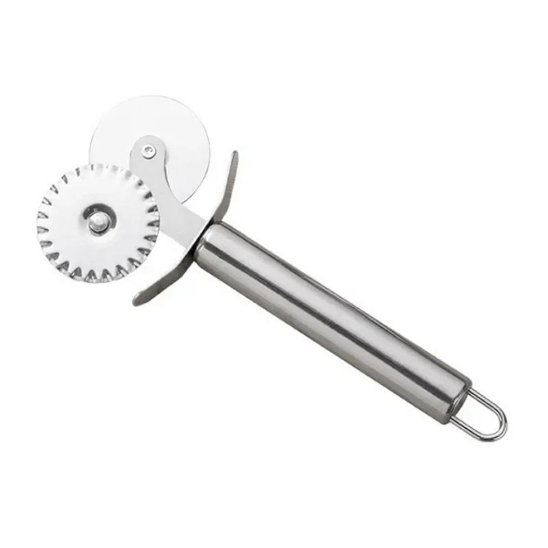 A Variety Of Stainless Steel Roller Pizza Knives For Home Use Quick Cutting Tools For Baking Pancakes And Pastries