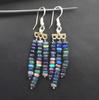 Ethiopian Opal Beads Earrings, Multi Fire, 925 Sterling Silver & Gold