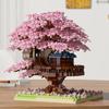 Set di Blocchi da Costruzione Albero di Ciliegio Fai da Te Mattoncini Fiore di Ciliegio Fai da Te con Modello Casa sull'Albero Luminosa Ornamento Regalo Romantico per Fidanzata