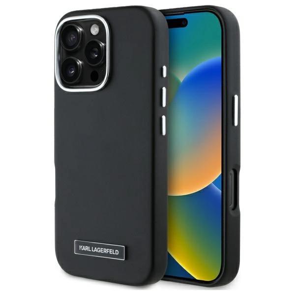 Karl Lagerfeld Klhmp16Lpgmsrpk Iphone 16 Pro 6.3 Czarny/Black Hardcase Fw Metal Plate Magsafe
