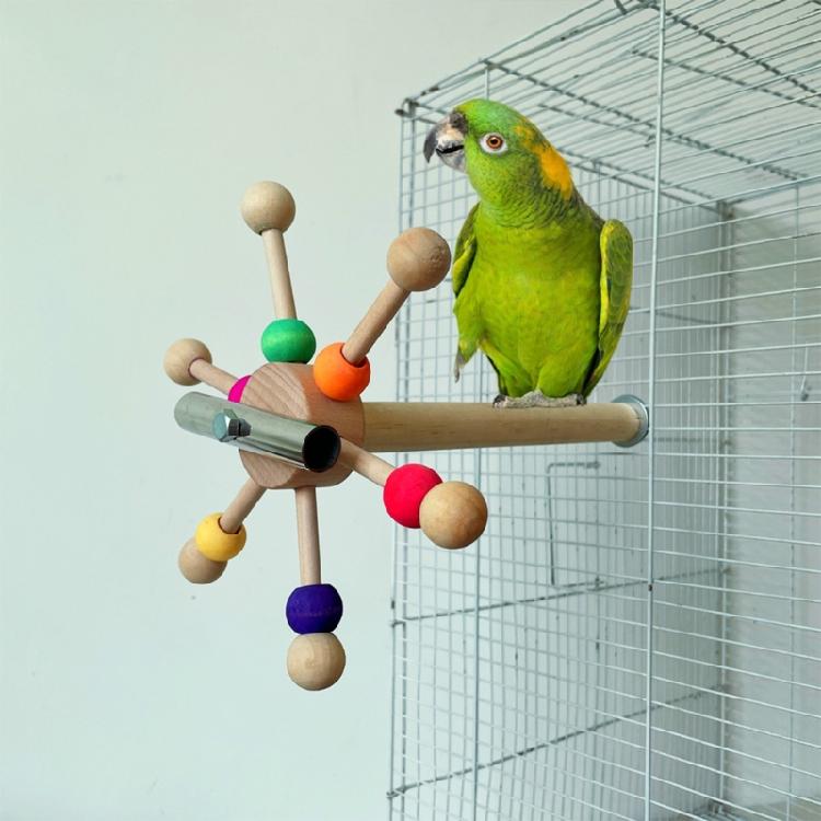 Birdcage Climbing Rotating Perch Wheel Toy Parrot Perches Cage Accessories Toy Resting Perch Toy for Parakeets Budgies