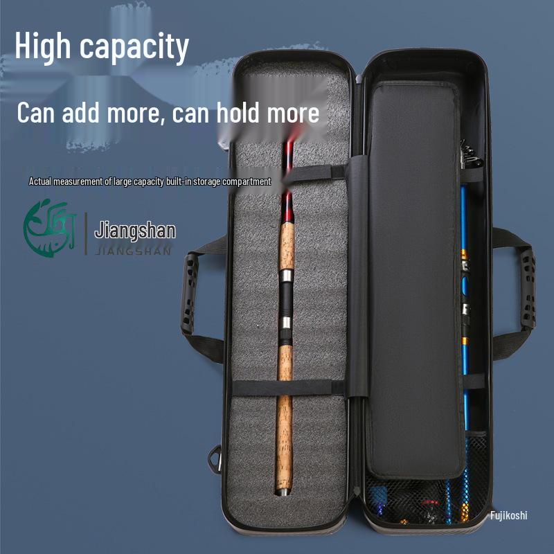 Compact ABS Hard Shell Fishing Rod Bag - Lightweight & Portable for Ice, Sea, Stream, and Raft Fishing
