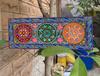 Hand Carved Painted Floral Wood Panel: Indian Home Decor