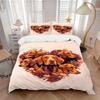 3pcs Heart Dogs Bedding Set Down Comforter Cover and Pillowcases, Suitable for All Seasons(No Insert)-0729058