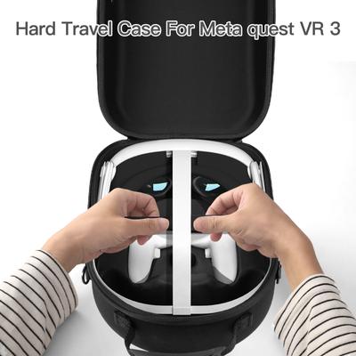 Carrying Case Len Cover Shockproof Portable Hard Travel Bag Cable Tie with Shoulder Strap for Meta Quest 3 VR Headset Controller