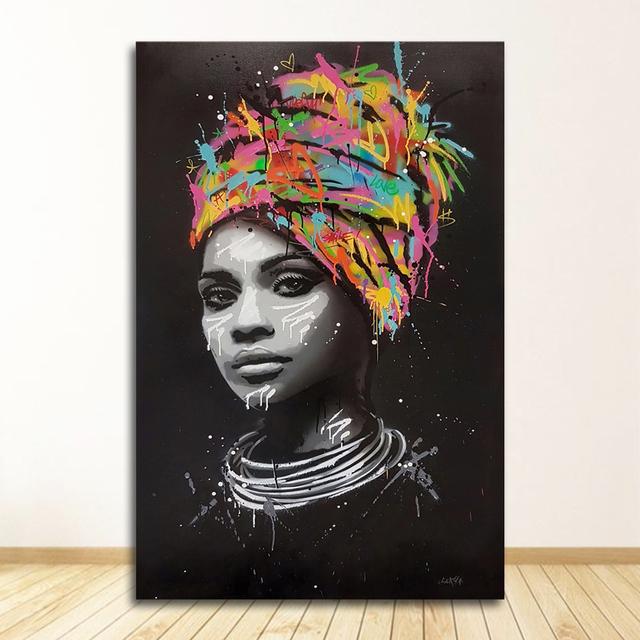 

Абстрактная картина на холсте, африканские женские портретные постеры и принты, настенное искусство для гостиной, домашний декор, картина без рамки 40x50cm