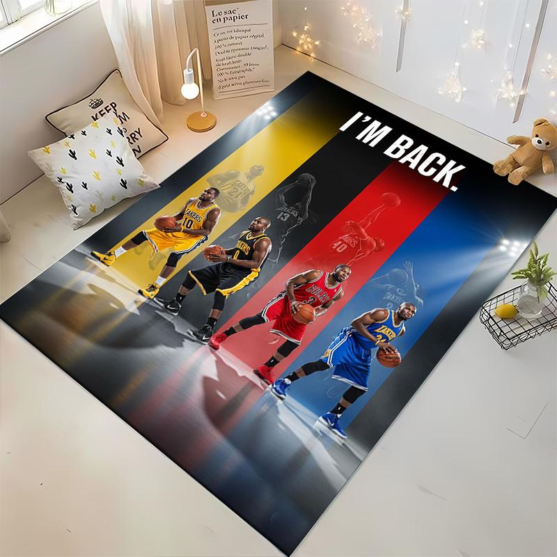 Basketball Players Design Rug for Fans Non-slip rug suitable for living room and bedroom sofas