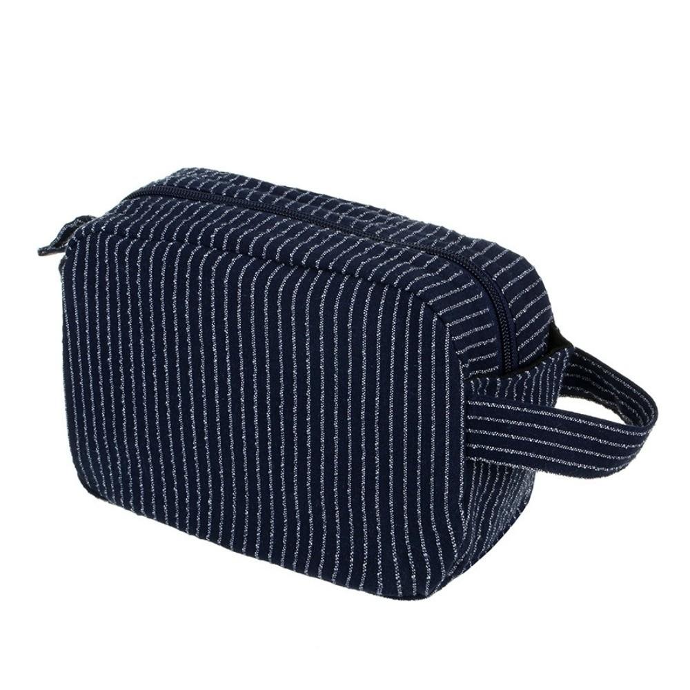 Lightweight Striped Cosmetic Bag Portable Makeup Bag New Storage Bag Daily Use