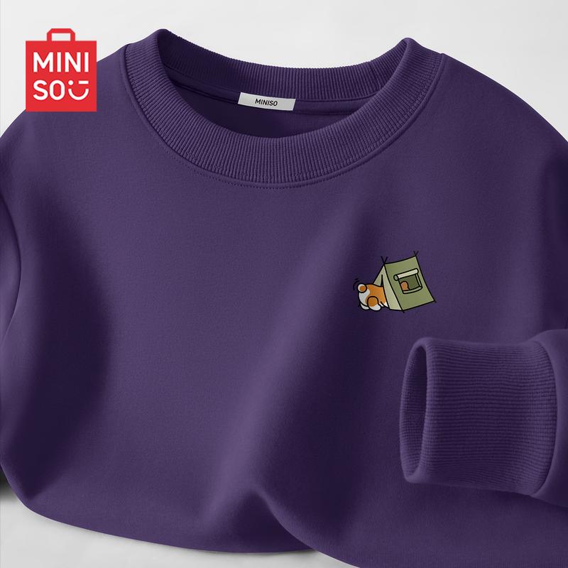 MINISO Men's 2026 Spring/Autumn Casual Pullover Sweatshirt