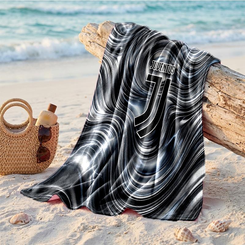 Asciugamano da Spiaggia in Microfibra con Stampa Juventus FC Asciugatura Rapida Assorbente Grande Asciugamano per Spiaggia Nuoto Viaggio