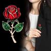 Lightweight Zinc Alloy 3D Enamel Rose Brooch Lapel Pin for Comfortable Effortless Daily Wear as Versatile Accessory