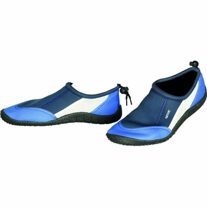 Seac Chausson En Neoprene Reef Pour Randonnée Aquatique, Unisex Adulte Et Enfant - Bleu-blanc-bleu Clair ,Taille 35