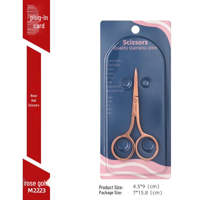 Stainless Steel Precision Beauty Scissors for Eyebrows, Nose Hair, and Facial Fuzz Trimming with Pointed Tip