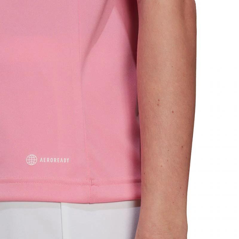 Adidas Solid Color Logo Casual Sports Quick-Dry Short Sleeve T-Shirt Women Tops Pink HC5075