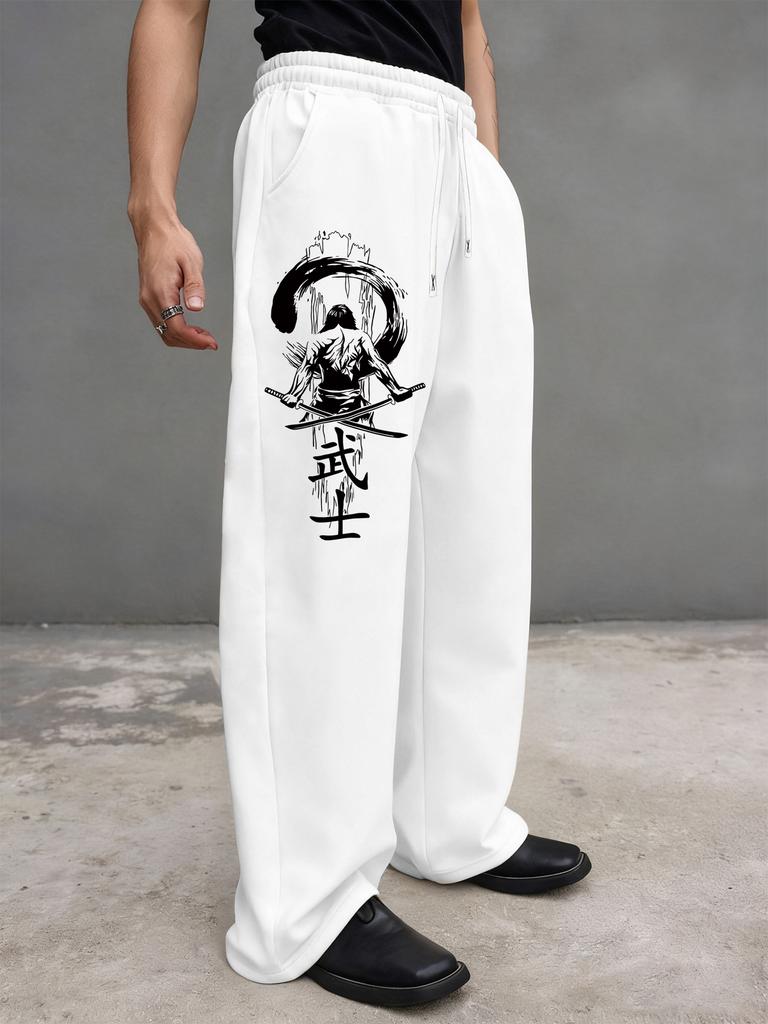 Herren-Jogginghose mit Taschen & Kordelzug - Weite Lounge-Sweathose für Laufstrecke, Yoga, Jogginghosen