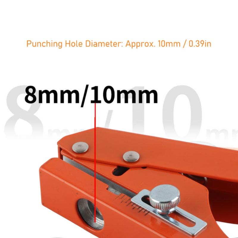 Single Hole Punch Heavy Duty Handheld Edge Banding Punching Pliers Tool For PVC Cards 10mm Flat Oblique Opening