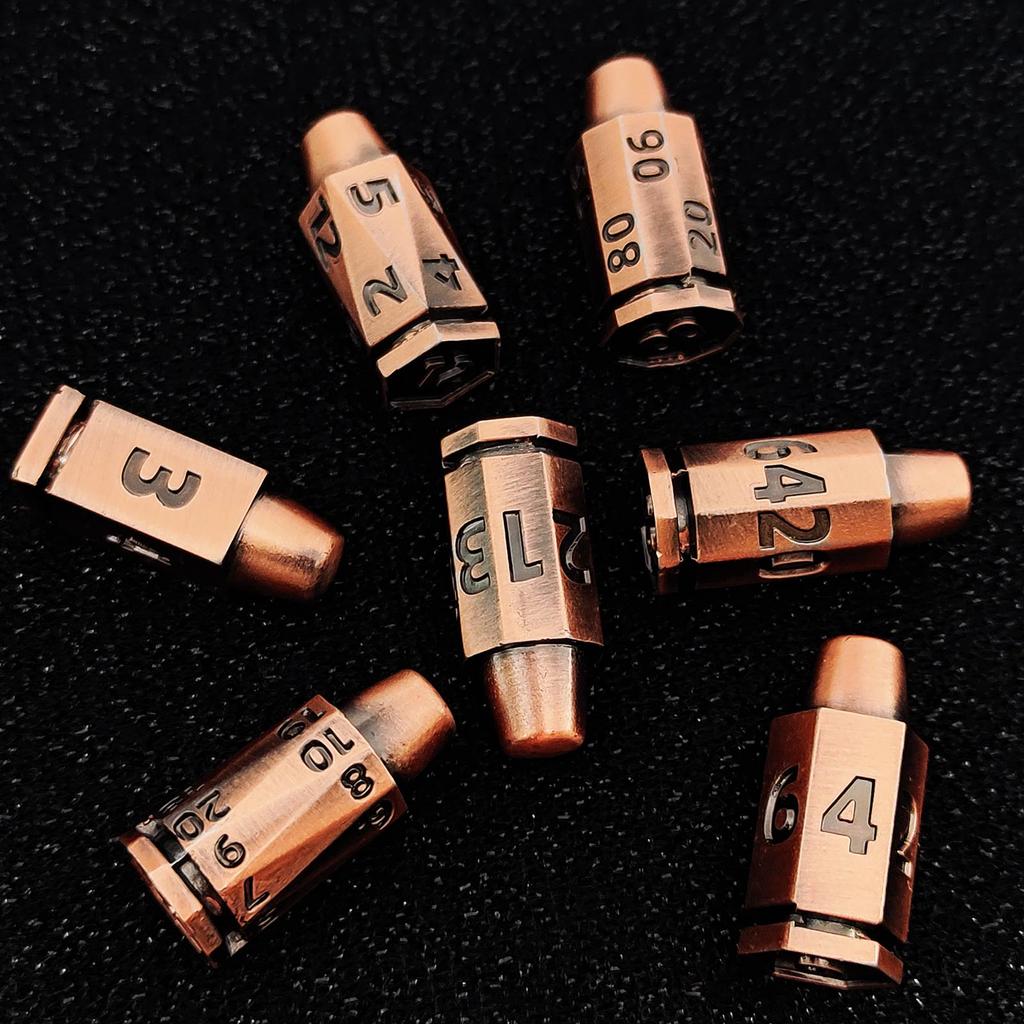 Metal Bullets With Rotating Zoster Cylinders Polyhedral Dice Segpunk Coc Run Board Game Device