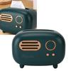 Tissue Box Holder Cute Radio   Wide Opening Anti Slip Feet Plastic Tissue Paper Box for   Bedroom Living Room
