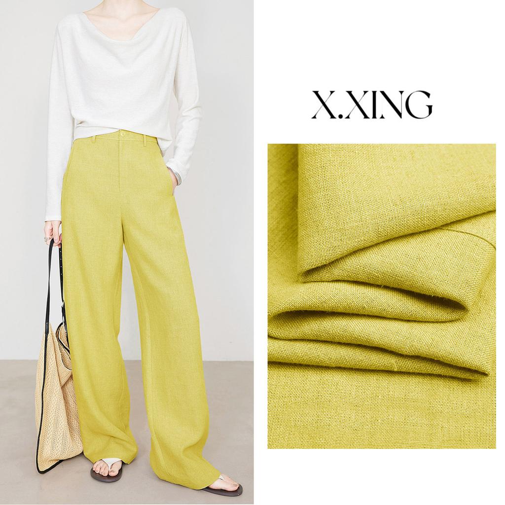 Cool Lyocell Tencel Linen Wide Leg Pants Women's Summer Thin Linen Old Money Style Loose High Waist Straight Pants