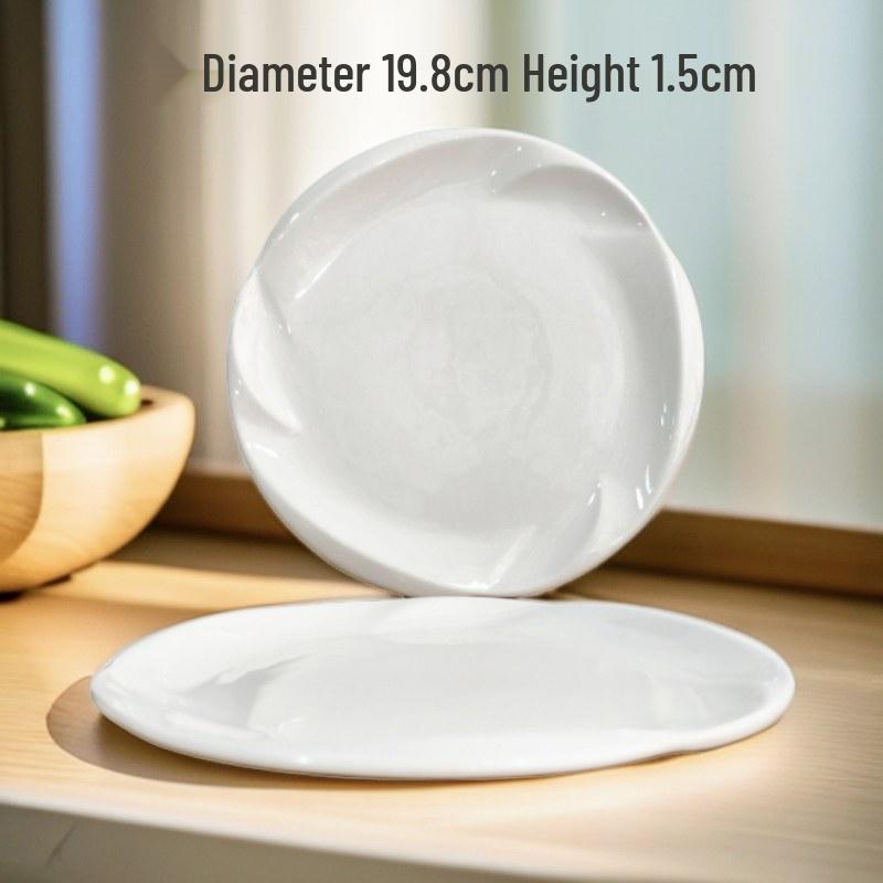 Jade Ceramic Irregular Leaf Plate - Elegant White Dinnerware for Restaurants and Hotels