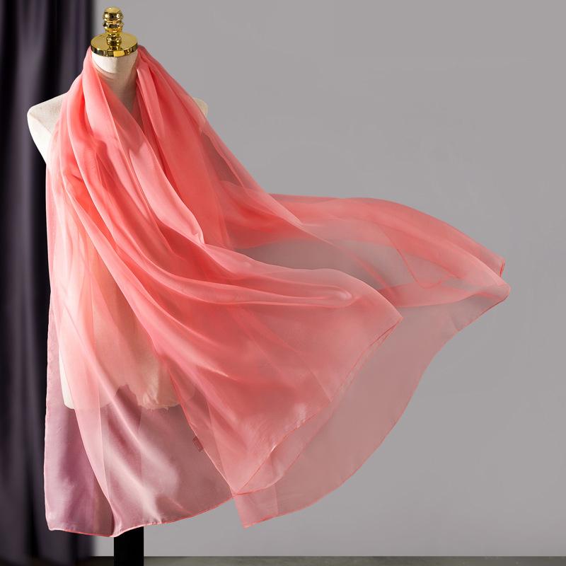 Fashion Solid Soft silk Scarf Spring and Autumn long Shawl Female Summer Sunscreen high quality Scarves Headband Hijab Bandana