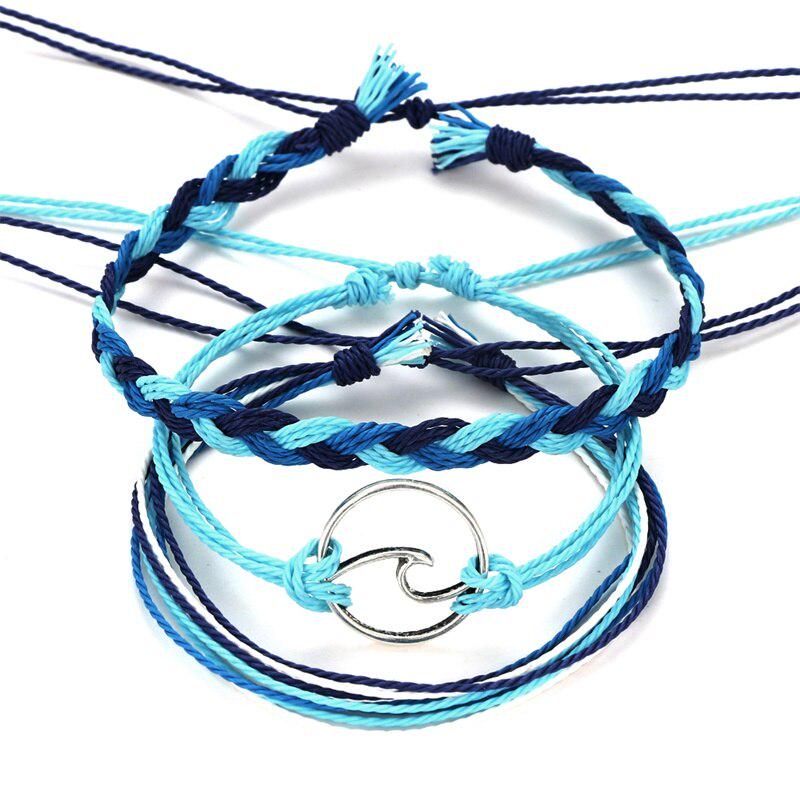 

2024 3 шт./компл. браслет в стиле бохо с волнами, многослойные полые хлопковые браслеты из веревки, набор для женщин, ювелирные изделия в подарок