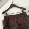 American Retro Low-Waist Corduroy Belted Shorts for Women - Autumn/Winter Fashion