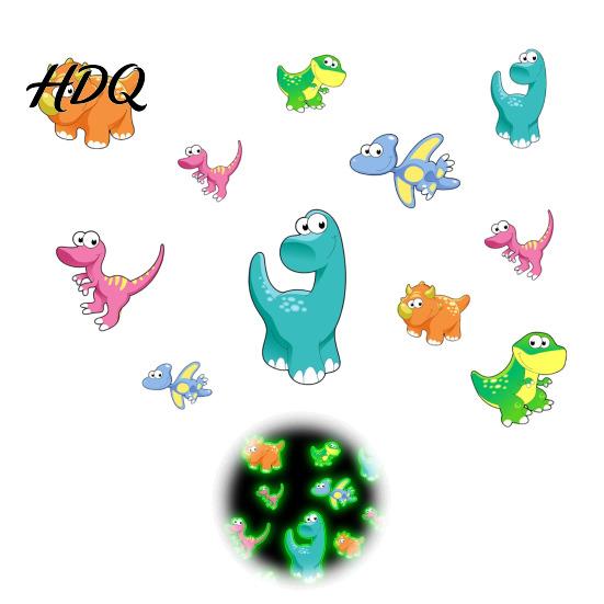 DIY Dinosaur Scene for Bedroom Wall Luminous Cartoon Sticker Self-Adhesive Decorative Waterproof PVC Murals Windows Decals Kids Room Nursery