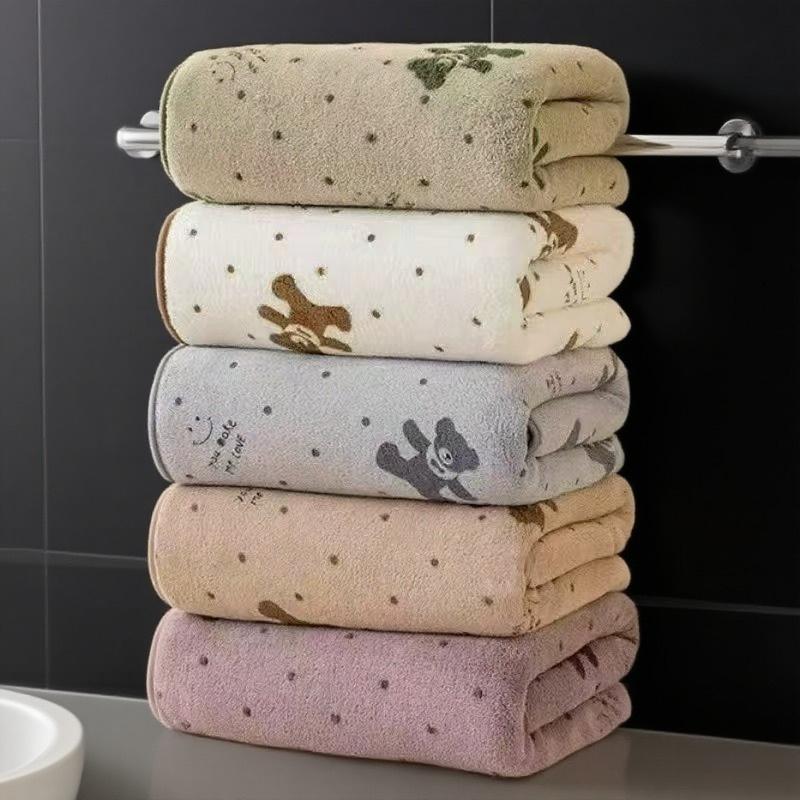 Cute Bear Face Towel for Is Quick-Drying, Lint-Free, Highly Absorbent, and Versatile, Making It An Essential Bathroom Item Suitable for Everyone