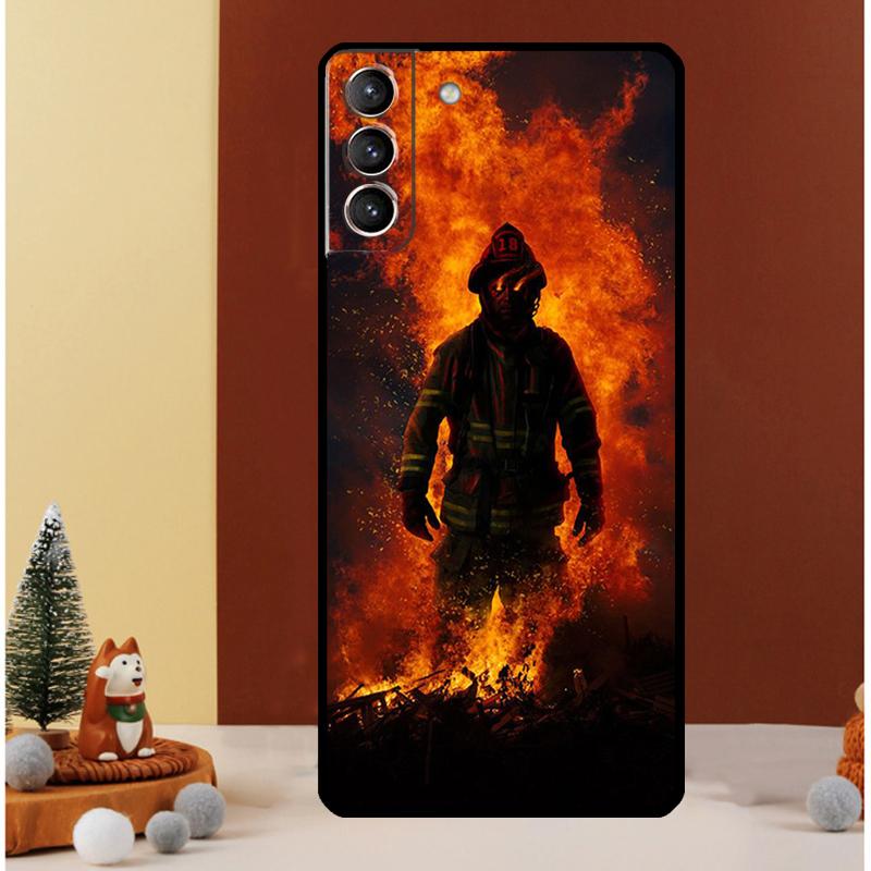 Firefighter Heroes Fireman Case For Samsung Galaxy S25 S26 Ultra S20 S21 S22 S23 S24 Ultra S10 Plus S25 FE Cover Funda