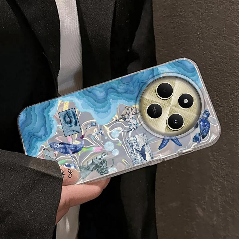 Retro Sun Marine Floral Eyes Girls Women Case For Xiaomi Poco X3pro X5 M6 X6 X3 NFC M5s M6 X7 Pro C75 C61 Bumper Fundas Cover