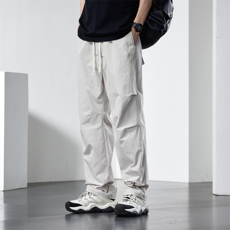 Paratrooper Pants Tooling Pants Trendy Men's Summer Thin American Trendy Brand Straight Casual Pants Men's Drawstring Sweatpants