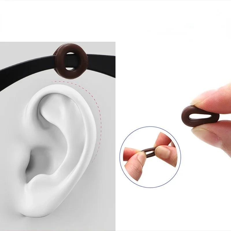 1-10pairs Silicone Mini Glasses Anti Slip Round Ear Fastener Eyeglass Invisible Grip Temple Tip Holder Spectacle Eyewear Frame