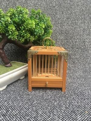 Grasshopper Cage Warm Acrylic Natural Bamboo