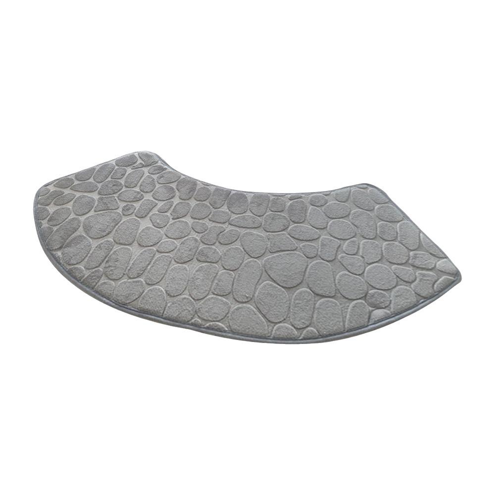 

Dirt-resistant Cobblestone Bathroom Floor Mat Non-slip Absorbent Floor Mat for Toilet светло-серый