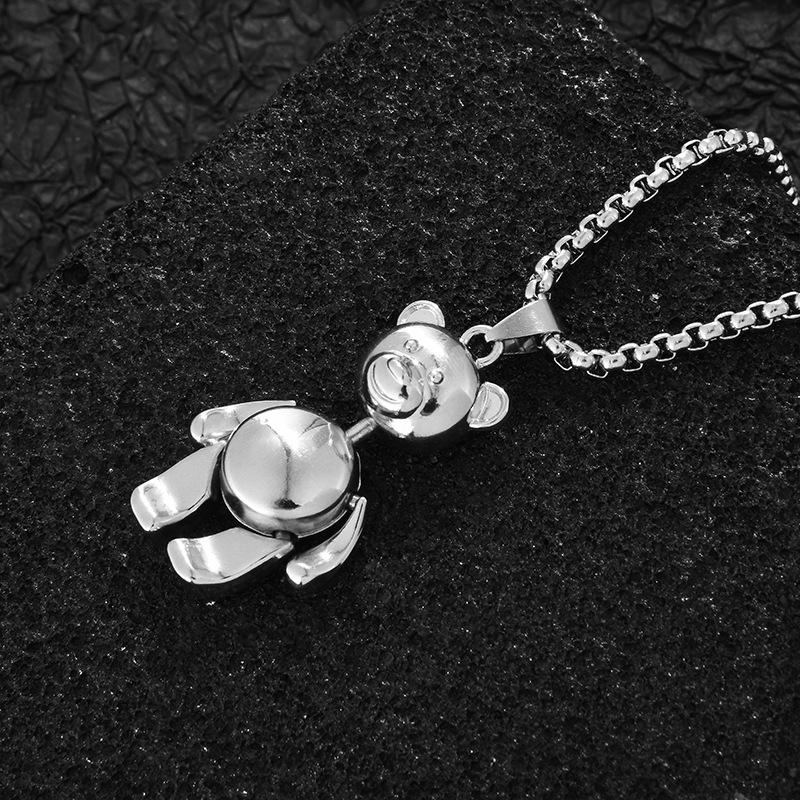 

Очаровательное ожерелье-подвеска в виде мультяшного мишки Тедди из элегантной титановой стали для стильных идей, подарок