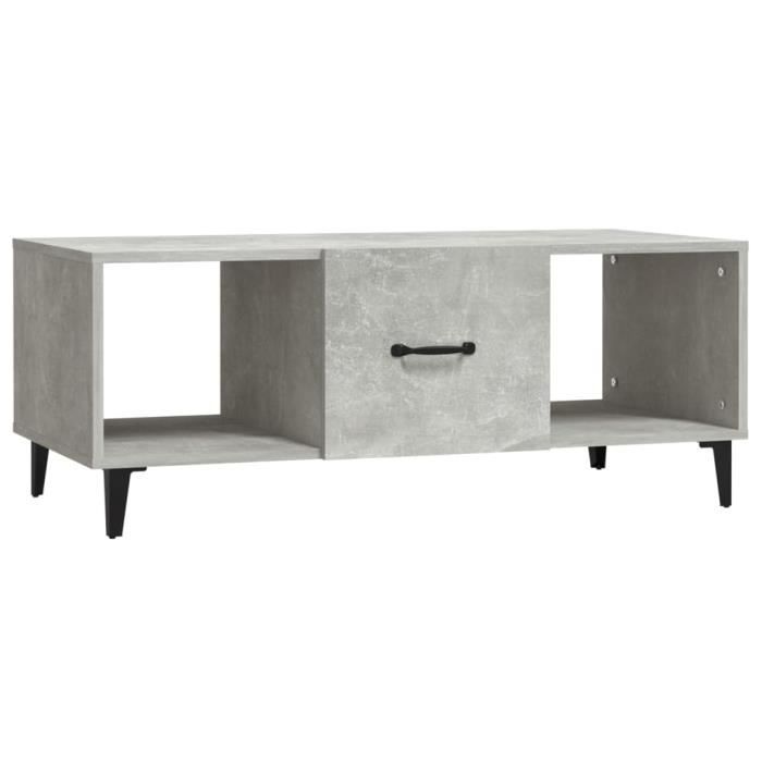 VidaXL Table basse Gris béton 102x50x40 cm Bois d'ingénierie 812703