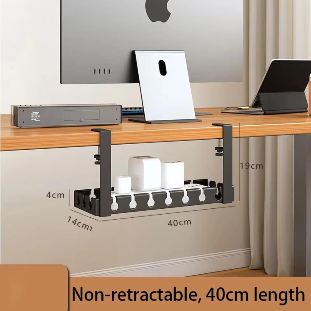 Extendable Under Desk Cable Management Tray Sturdy Power Strip Cord Holder  for Home