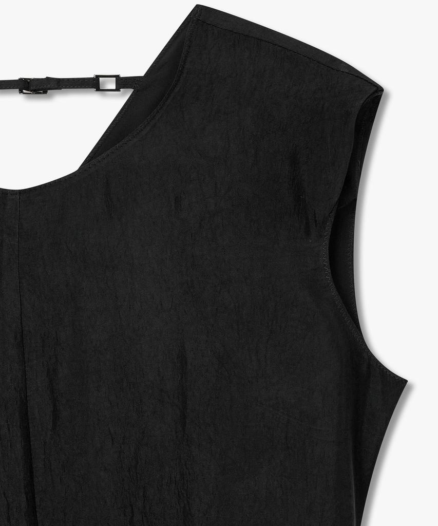 Bobeu Crinkle Texture Sleeveless Dress_Black 7156337004