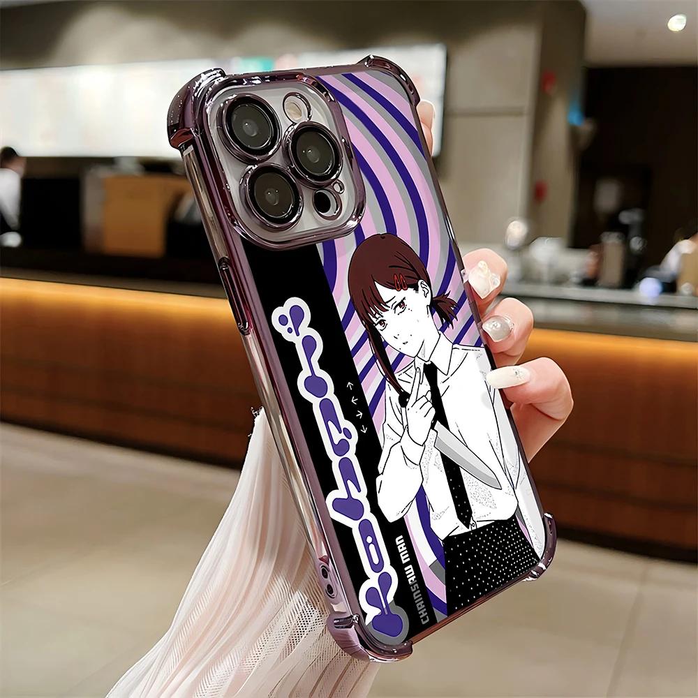 

Chainsaw Man Anime Plating Case For Xiaomi Redmi 13C 14C 12C 10C 9A K50 Note 13 12 11 10 9 4G 5G Shockproof Anti Fall Cover Redmi 9A