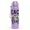 1PC Beach Please Sunglasses Letter 750ml Color Plastic Sports Water Bottle Leakproof Flip Straw Lid Suitable for Sports Office Home Use